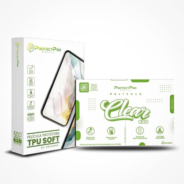 Caixa de películas ProtectPro Clear Soft com 50 unidades